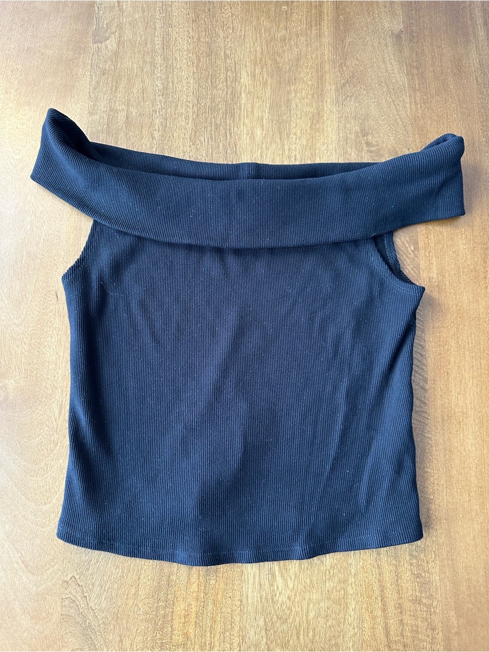Black Off-Shoulder Ribbed Camisole - Dynamite